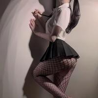 Plus Size 200 lbs Sexy Lingerie Set - Busty Pure & Tempting JK Uniform Outfit, No-Undress Crop Top Short Sleeve Set thumbnail