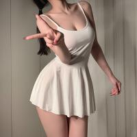 Plus Size Sexy Lace Sleep Dress - Busty 200lb Seductive Slip Nightgown with Open-Crotch Design, No-Remove Lingerie Set thumbnail