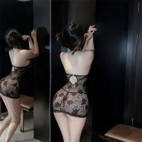 Plus Size Purple Lingerie Sleep Dress - Sexy Lace Sheer Sleepwear for Women, No-Undress Bedroom Set, Small Bust Friendly thumbnail