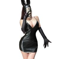 Guiyun Sexy Lingerie 2025 Secretary-Style Bodycon Set - Sheer Lace & Faux Leather Pure Temptation Bodysuit thumbnail