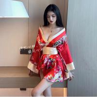 2026 Sensual Kimono-Inspired Lingerie Robe – Deep V Erotic Sleepwear, Modern Geisha Cosplay & Boudoir Lounge Dress thumbnail