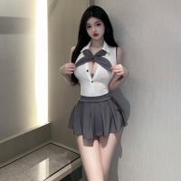 Butterfly Lace Bodysuit - Cute Sexy College Style JK Uniform, Backless Seductive Outfit for Women thumbnail