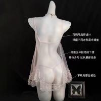 Sexy Pure-Desire Lace Bodysuit - Sheer Mesh Cami with Butterfly Cutouts & Floral Lace Trim thumbnail
