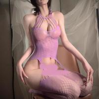 Seductive Purple Fishnet Bodystocking for Women - Sexy Sheer Mesh Full Body Stocking, Plus Size & Busty Friendly