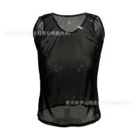 2024 European and American Style Women's Sheer Mesh Crop Top – Sexy Lace-Trimmed Short Sleeve Lingerie Top for Stylish O thumbnail