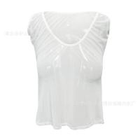 2024 European and American Style Women's Sheer Mesh Crop Top – Sexy Lace-Trimmed Short Sleeve Lingerie Top for Stylish O thumbnail