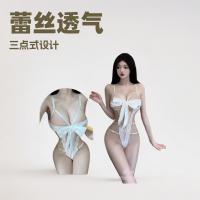 Luxury Lace Sexy Lingerie Set - Seductive Three-Piece Bra & Matching Sleepwear, No-Remove Design thumbnail