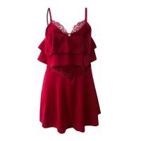 New Women's Sheer Chiffon Lingerie Set - Sweet Ruffled Cami Sleepwear with Adjustable Straps thumbnail