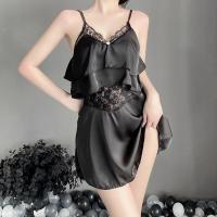 New Women's Sheer Chiffon Lingerie Set - Sweet Ruffled Cami Sleepwear with Adjustable Straps thumbnail