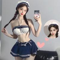 Sultry Lace Lingerie Set for Small Busts - Sheer Open-Crotch Pure-Desire Student Roleplay Outfit thumbnail