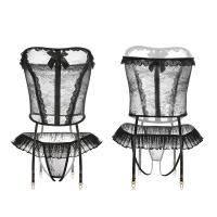 Pure Temptation Lingerie Set with Lace Garter Belt & Open-Crotch Stockings - Wholesale & Dropship Ready thumbnail