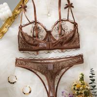 French Luxury Lace Embroidery Lingerie Set - Sexy Pure Seduction European Style Intimate Wear thumbnail