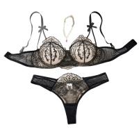 French Sheer Lace Lingerie Set – Sexy Pure-Delight Bra & Thong Collection, Elegant Sensual Underwear thumbnail