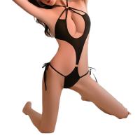 Pure & Alluring Lace Tie-Up Bodysuit - Sheer Mesh Sensual Women's 3-Piece Lingerie Set, Wearable Outfit thumbnail