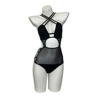 Seductive Devil-Themed Lingerie Set - Sheer Mesh Halter Bra & Panty Outfit, No-Remove Costume thumbnail