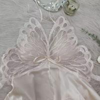 Women's Summer Ice Silk Sleep Dress with Bow & Backless Cutout - Sexy Lounge Set thumbnail