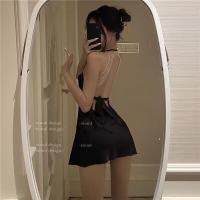 Sexy Lace Sleepwear for Women - Sheer Backless Slip Dress, Seductive Thin Mesh Lounge Set thumbnail
