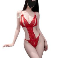 Seductive Lace Bodysuit Set - Sexy Backless & Cut-Out Sleepwear for Women, Romantic Lingerie Ensemble thumbnail