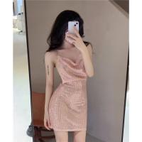 Sexy Shiny Nightclub Lingerie Sleep Dress - Sheer Backless Provocative Sleepwear Set, No-Remove Design