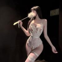 Qingshe Sexy Lingerie for Women – Pure & Tempting Lace Erotic Underwear Set with Sheer Stockings thumbnail