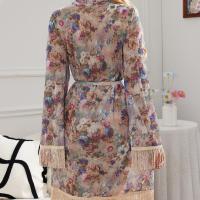 Sexy Lace Sleepwear Set with Ties & Open Back – Floral Robe Lingerie Outfit for Small Bust Enhancement thumbnail