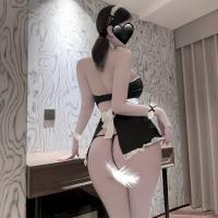 Plus Size Maid Costume Sexy Lingerie Sleepwear - Hot Open-Crotch Role Play Outfit for Adults thumbnail