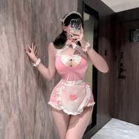 Plus Size Maid Costume Sexy Lingerie Sleepwear - Hot Open-Crotch Role Play Outfit for Adults thumbnail