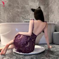 Night Silk Lace Sleep Dress Set - Sexy Sheer Temptation Lingerie Nightwear, No-Remove Passion Outfit thumbnail