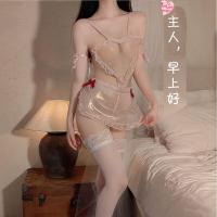 Sexy Maid Lingerie Set for Women - Sheer Backless Sleepwear, Busty-Free Seductive Costume Outfit