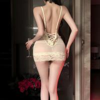 NightSi NightSe Sheer Mesh Lace Camisole Sleep Dress – Sexy Deep V-Band Sleepwear for Women thumbnail