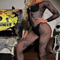European-Style Lace Cut-Out Bodycon Mini Skirt Set - Black Sexy Lingerie with Halter Backless Design thumbnail