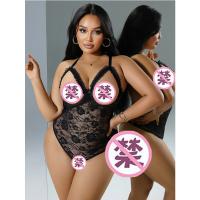 Sexy Lace See-Through Lingerie Set - Adult Sheer Mesh Costume Sleepwear for Women, Open-Crotch Erotic Nightwear thumbnail