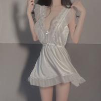 Sensual Lace Sleepwear Set for Women – Water-Soluble Floral Pure-Yet-Youthful Nightgown & Matching Lingerie Outfit