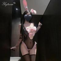Luxury Seductive Bunny Girl Sleepwear Set – Provocative Lace Bodysuit & Matching Accessories, No-Remove Intimate Outfit thumbnail