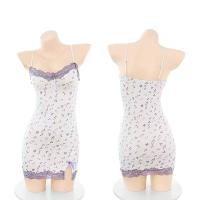 Cherry Blossom Romance Lingerie Set - Purple Lilac Floral Lace Cami Dress, Sweet First Love Sleepwear for Women thumbnail