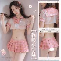 Seductive Student Uniform Lingerie Set - Plaid Mini Skirt & Top for Playful Tease & Passion thumbnail
