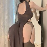 Women's High-Waist Split Cheongsam Lingerie Set – Reversible Seductive Costume for Bedroom Romance thumbnail