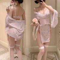 Feimu Japanese-Style Seductive Side-Open Thong Set – Revealing Cheeky 3-Piece Lingerie, No-Remove Design thumbnail