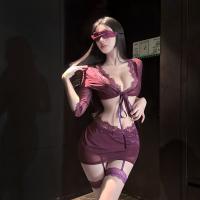 QingShe Lace Nursing Lingerie Set – Pure & Tempting Bondage-Inspired Sensual Underwear for Women