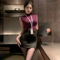 Pure & Seductive Lingerie Set - Modest Yet Sexy Secretary Cosplay Sleepwear with Pencil Skirt thumbnail