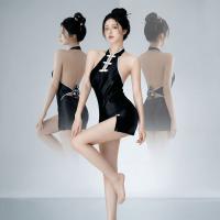 2026 New Chinese-Inspired Cheongsam Dress for Women – Off-Shoulder Wrap Skirt with Traditional Frog Buttons & Body-Con S