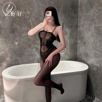 Sensual Full-Body Mesh Bodystocking with Open-Crotch Design – Sexy Seamless Sheer Lingerie for Women thumbnail