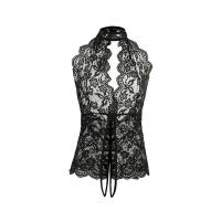 Manny Night Seductive Lace Sleepwear Set - Open-Crotch Bodysuit & Tempting Uniform Style Outfit for Women thumbnail