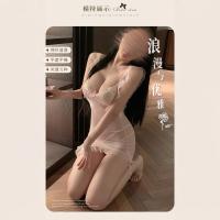 Mannyqing Plus Size Sheer Deep V Dress - Seductive Lace Mesh Nightgown & Intimate Lingerie Set thumbnail