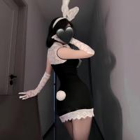 Secretary Bunny Girl Lingerie Set - Sexy OL Uniform Role Play Outfit, Seductive Bodycon Bedroom Costume thumbnail