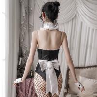 Sexy Maid Costume for Women - PVC Leather Bunny Girl Outfit, Role Play Lingerie Set for Nightclub & Cosplay thumbnail
