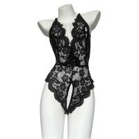 Lace Temptation Bodysuit for Women - Sexy Open-Crotch Sheer Outfit, No-Remove Lingerie Set thumbnail