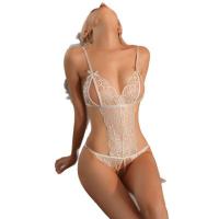 Sexy Lace Bodysuit for Women - Sheer Cut-Out Costume Sleepwear, No-Remove Lingerie, Plus Size Passion Wear thumbnail