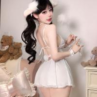 Mannyqing Cat Maid Costume Set - Sexy Bunny-Ear Sleep Dress & Lingerie Roleplay Outfit for Women thumbnail
