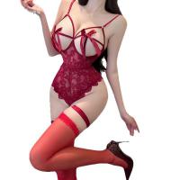 Women's Luxury Pure-Temptation Open-Crotch Bodysuit - Seductive QQ Uniform Sleepwear for Intimate Nights thumbnail